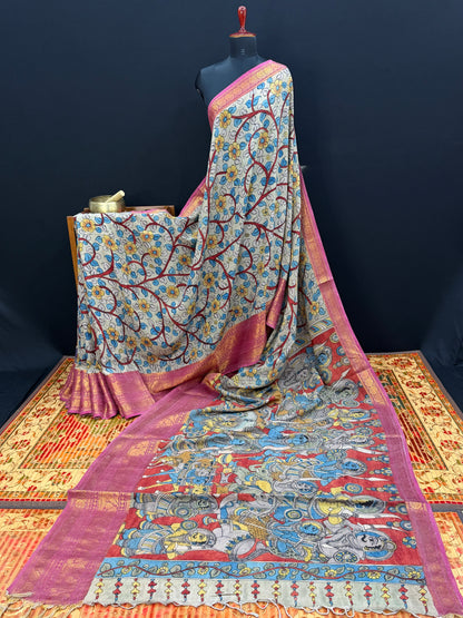 Silkcotton Penkalamkari Saree