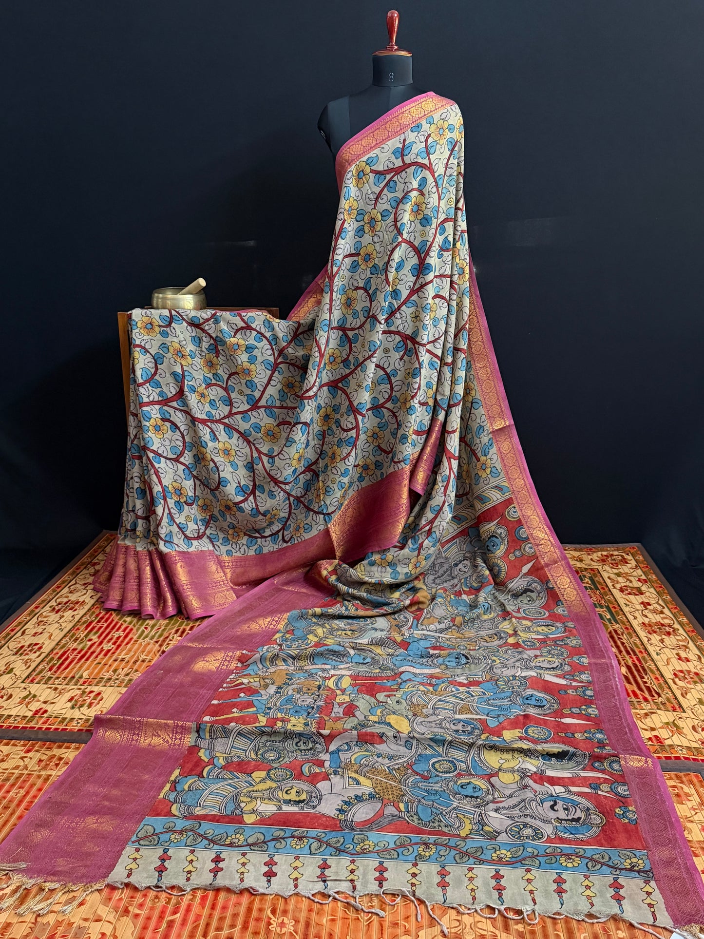 Silkcotton Penkalamkari Saree