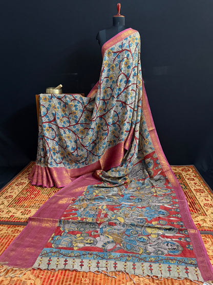 Silkcotton Penkalamkari Saree