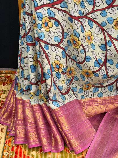 Silkcotton Penkalamkari Saree