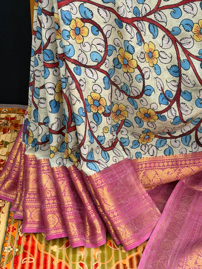 Silkcotton Penkalamkari Saree