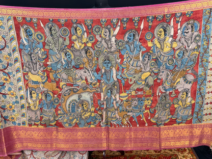 Silkcotton Penkalamkari Saree
