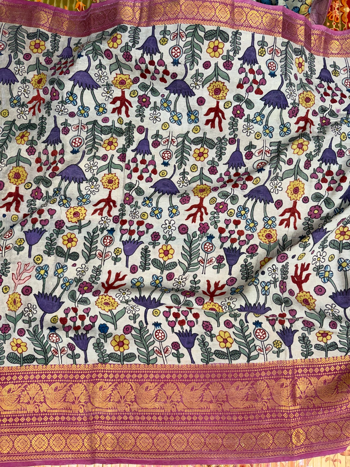 Silkcotton Penkalamkari Saree