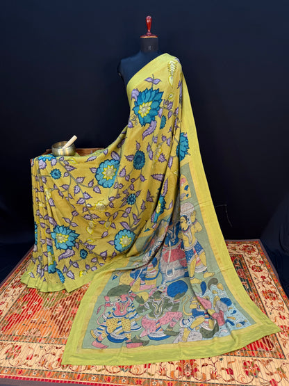 Silkcotton Penkalamkari Saree