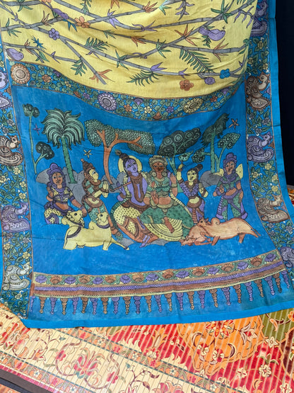 Silkcotton Penkalamkari Saree