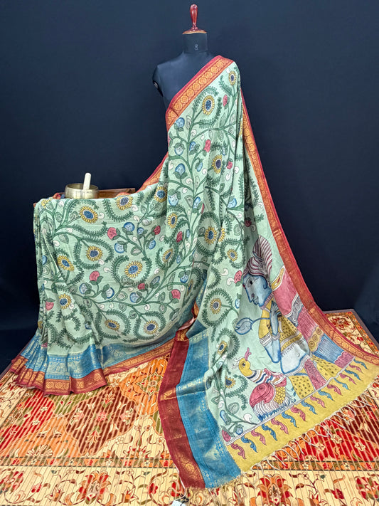 Silkcotton Penkalamkari Saree