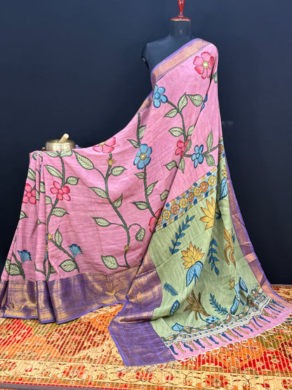 Silkcotton Penkalamkari Saree