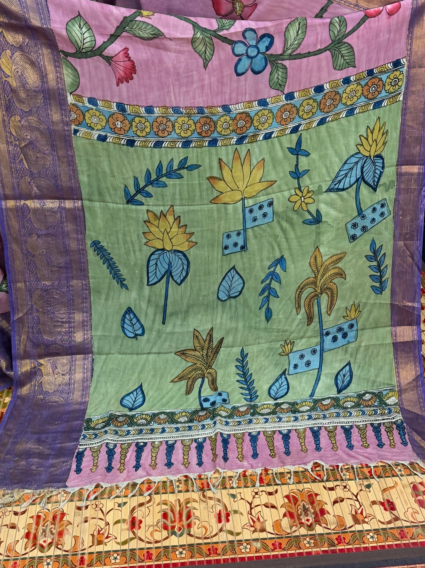 Silkcotton Penkalamkari Saree