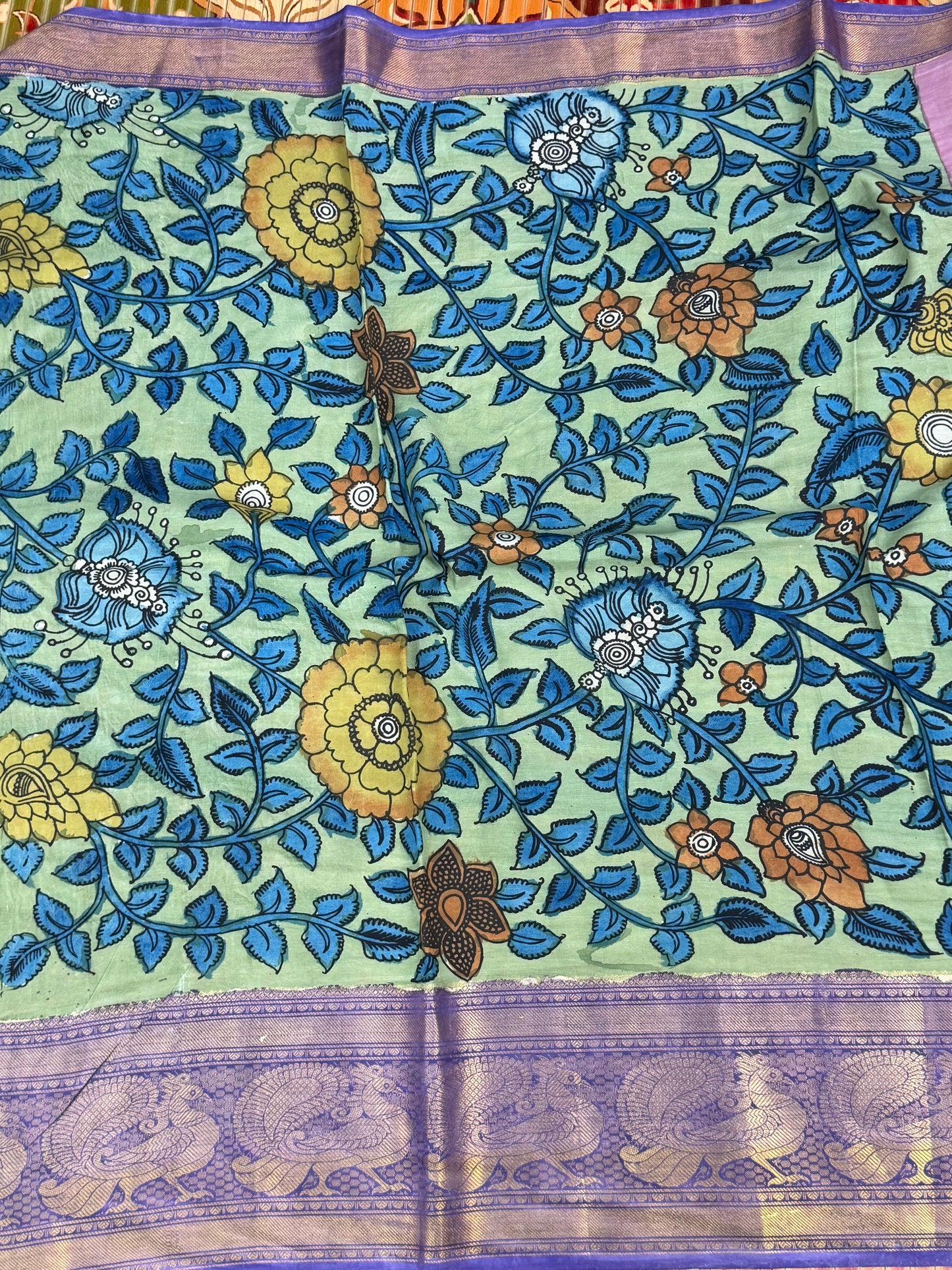 Silkcotton Penkalamkari Saree