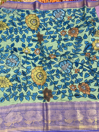 Silkcotton Penkalamkari Saree