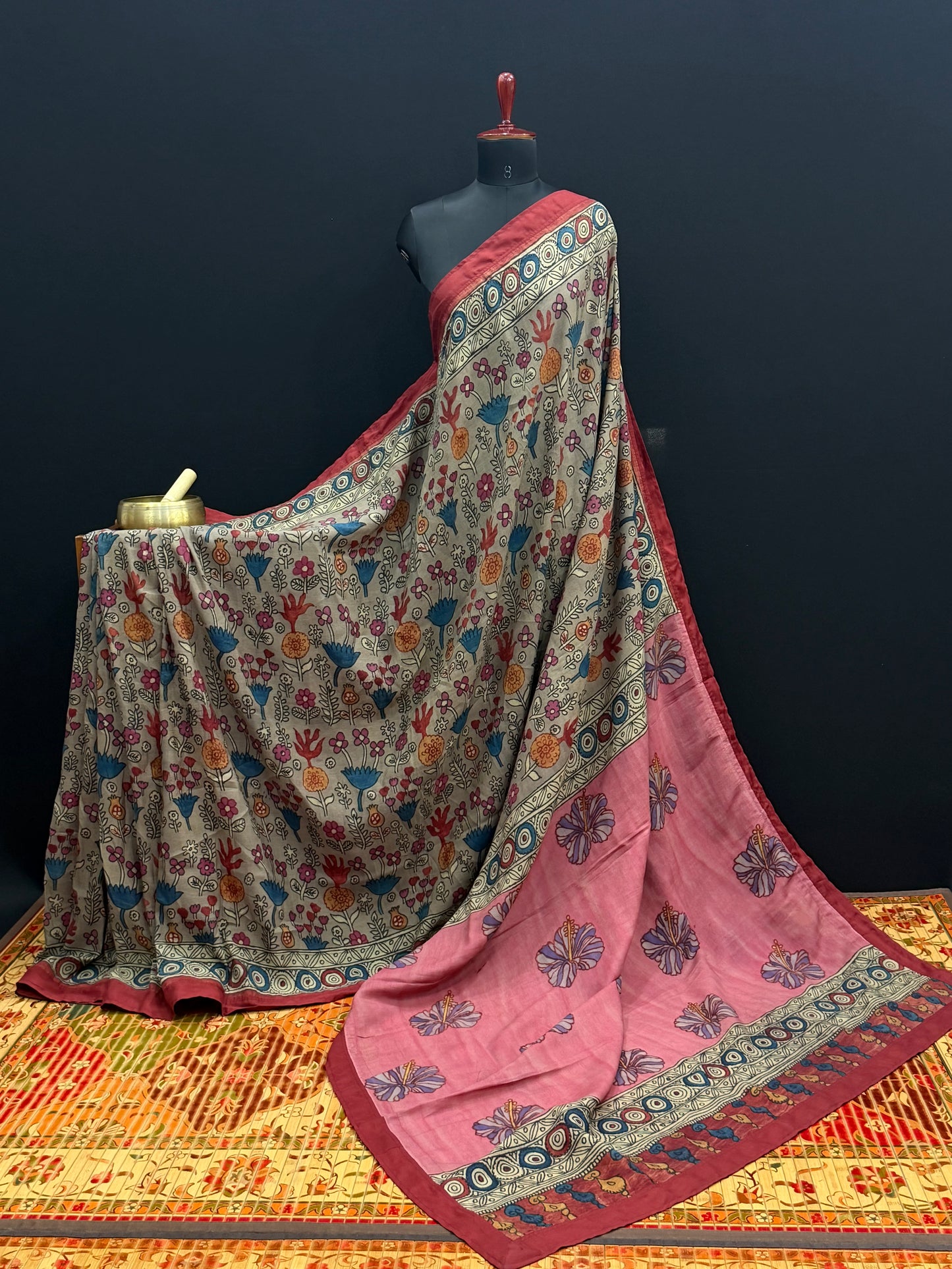 Silkcotton Penkalamkari Saree