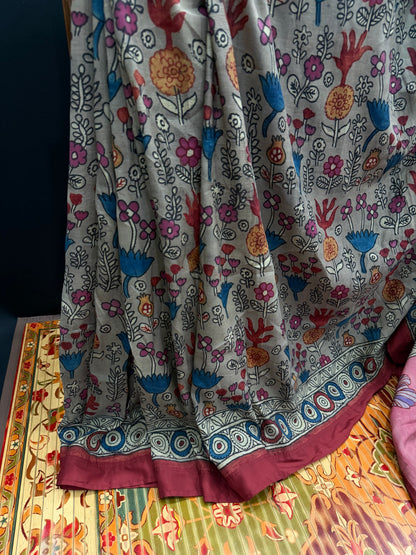 Silkcotton Penkalamkari Saree
