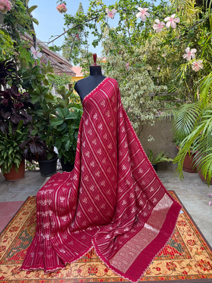 Pure silk Tussar Georgette Benaras Sarees