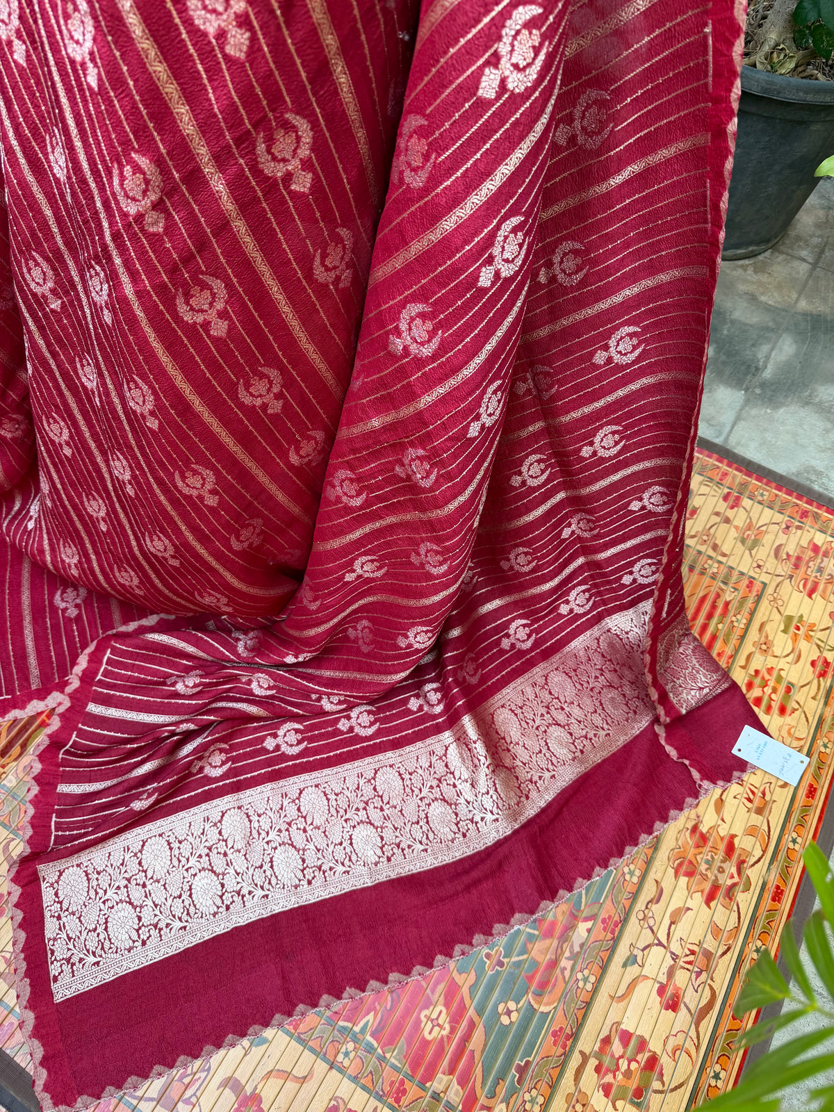 Pure silk Tussar Georgette Benaras Sarees
