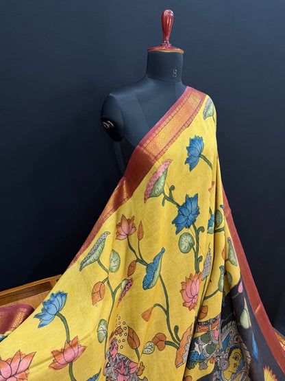 Silkcotton Penkalamkari Saree