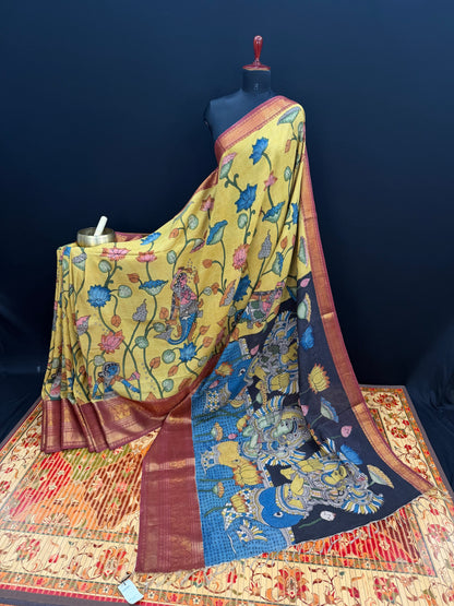 Silkcotton Penkalamkari Saree