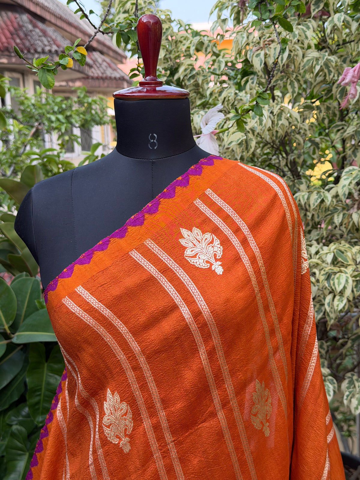 Pure silk Tussar Georgette Benaras Sarees