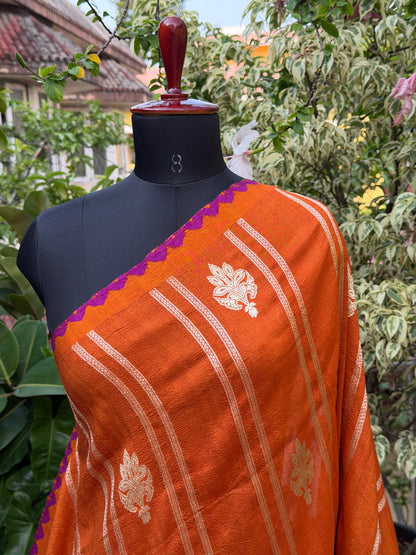 Pure silk Tussar Georgette Benaras Sarees