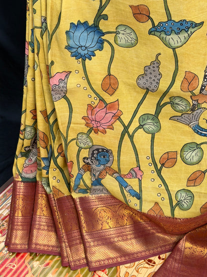 Silkcotton Penkalamkari Saree