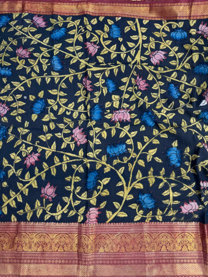 Silkcotton Penkalamkari Saree