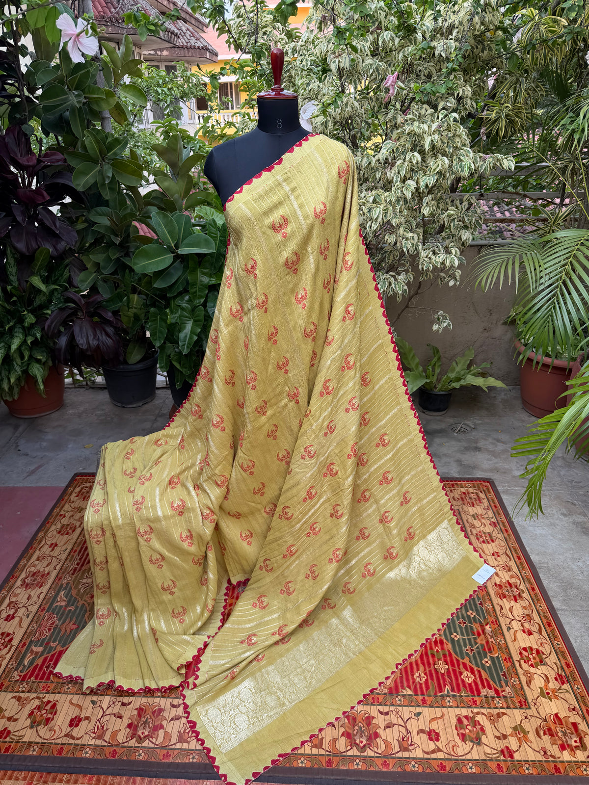 Pure silk Tussar Georgette Benaras Sarees