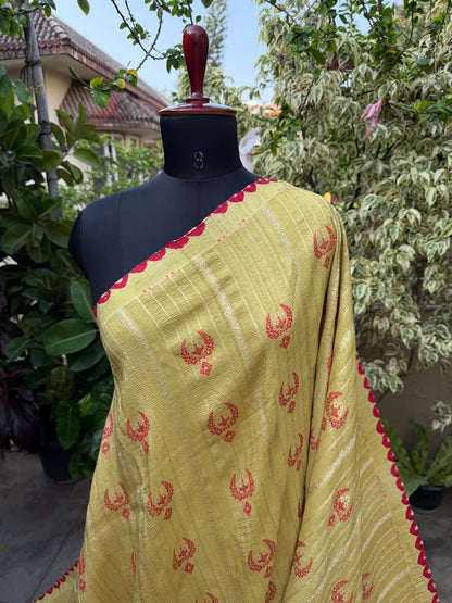 Pure silk Tussar Georgette Benaras Sarees
