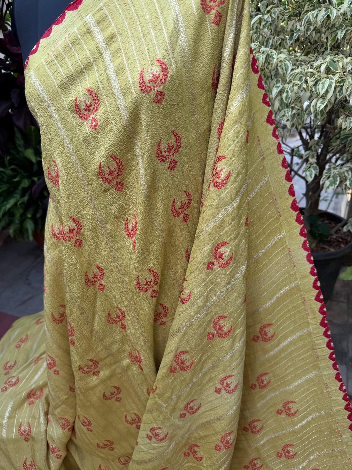 Pure silk Tussar Georgette Benaras Sarees