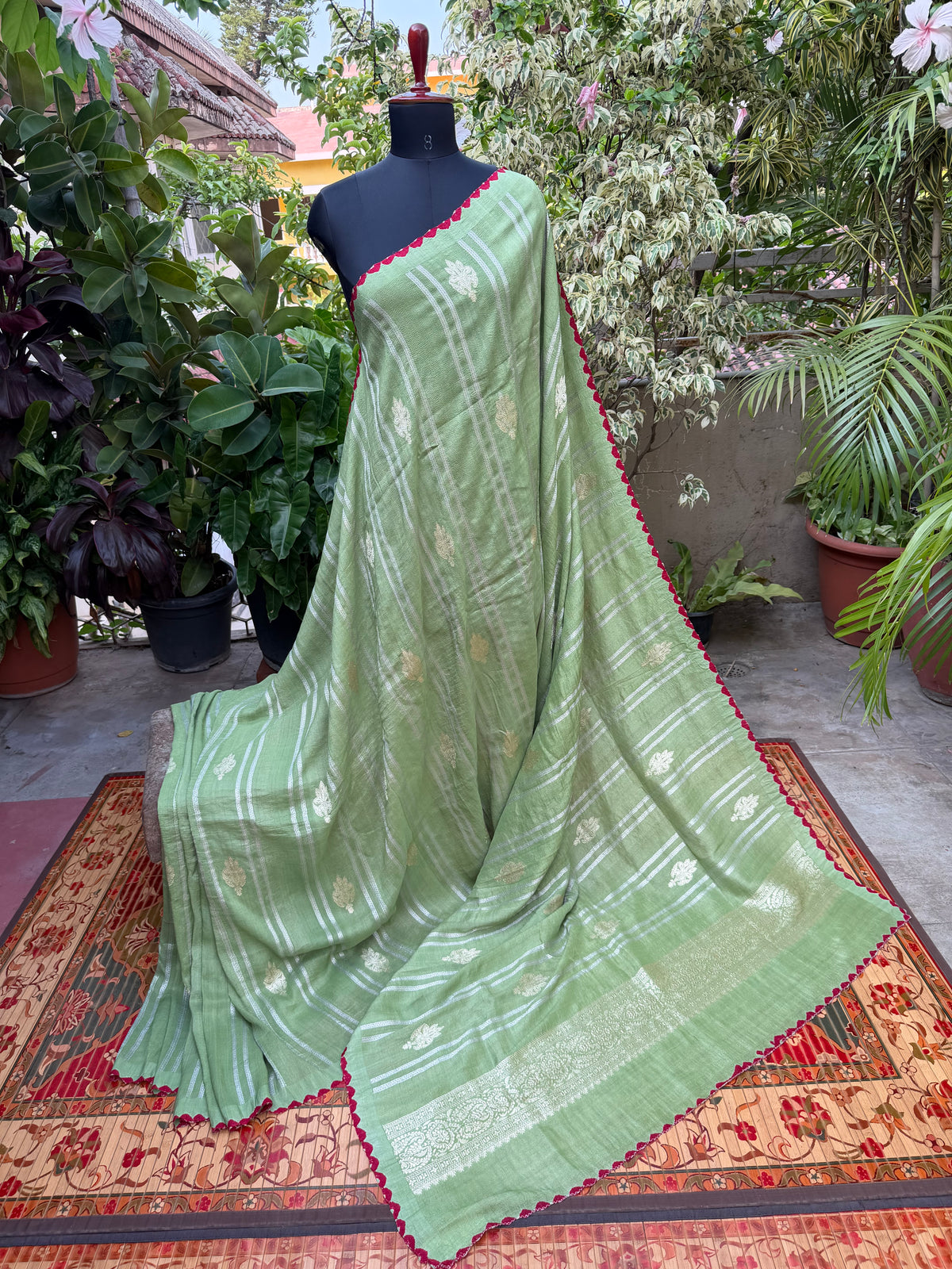 Pure silk Tussar Georgette Benaras Sarees