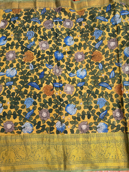 Silkcotton Penkalamkari Saree