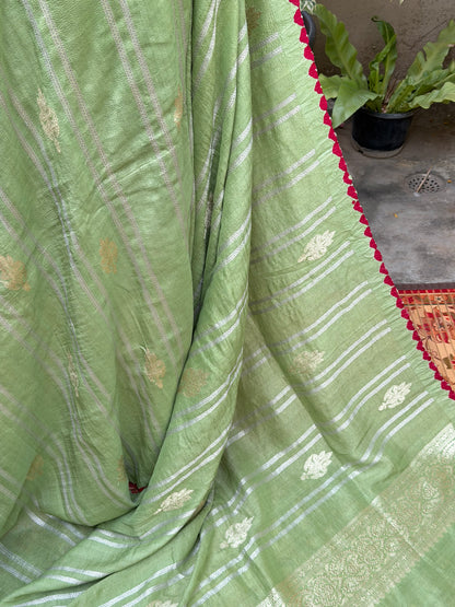 Pure silk Tussar Georgette Benaras Sarees