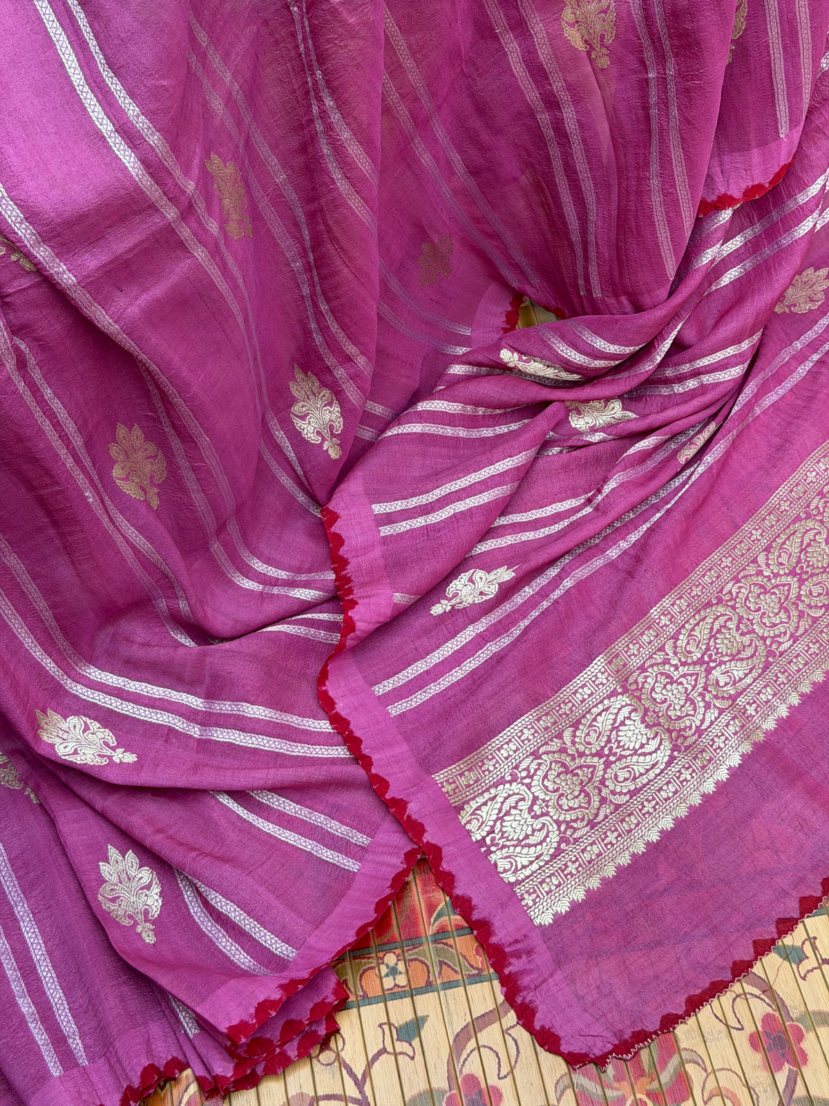 Pure silk Tussar Georgette Benaras Sarees