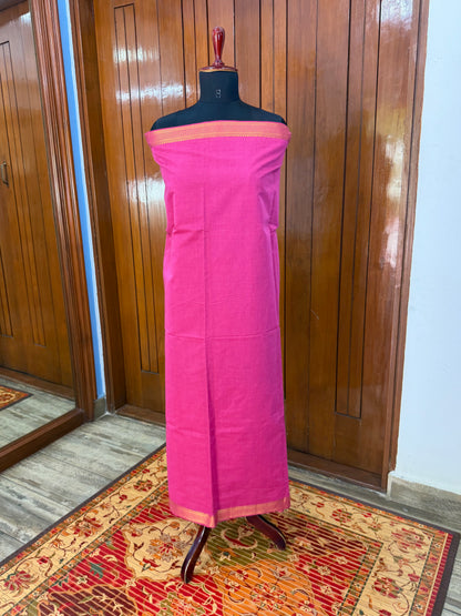 Purecotton kurti material paired with penkalamkari dupatta