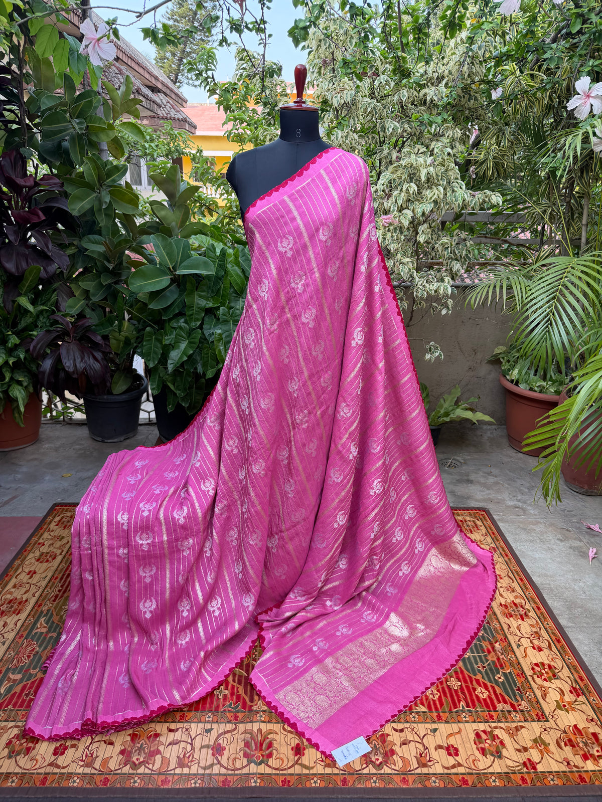 Pure silk Tussar Georgette Benaras Sarees