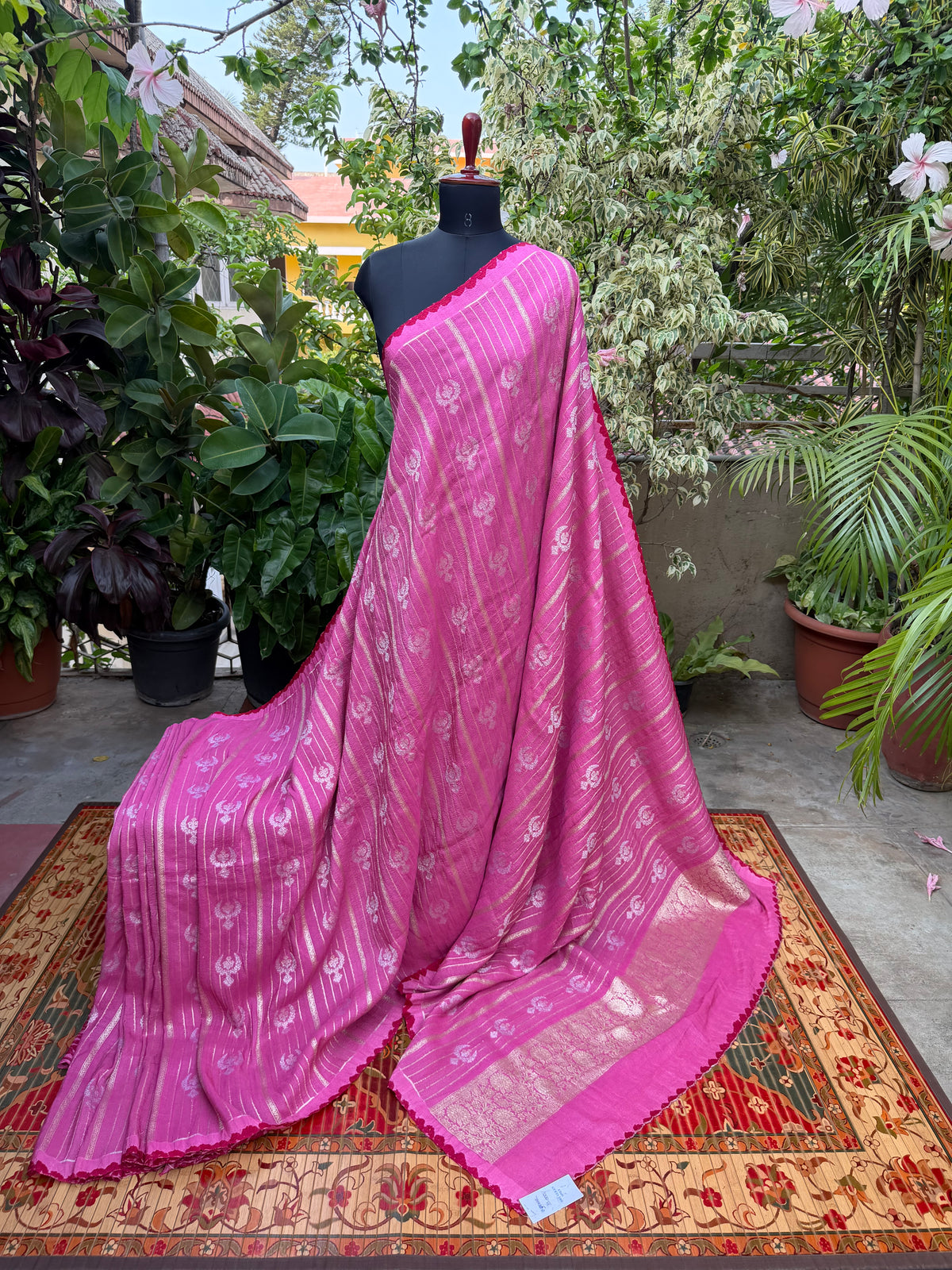 Pure silk Tussar Georgette Benaras Sarees