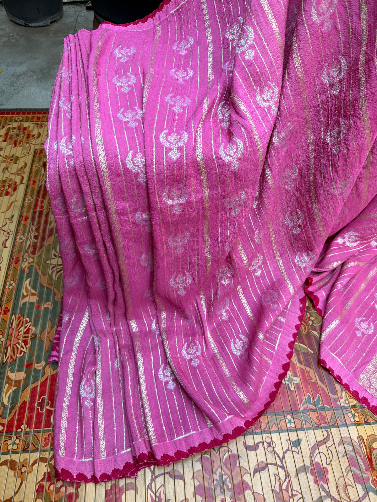 Pure silk Tussar Georgette Benaras Sarees