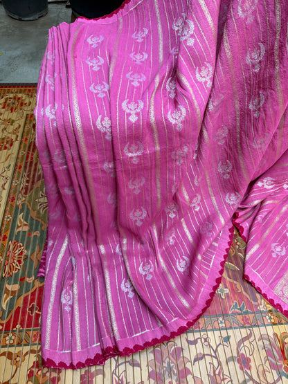 Pure silk Tussar Georgette Benaras Sarees