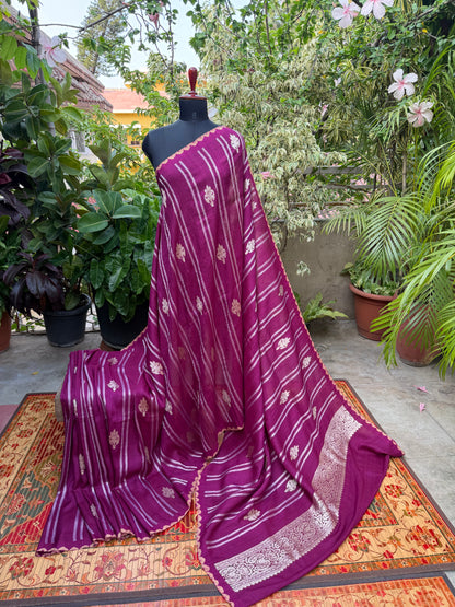 Pure silk Tussar Georgette Benaras Sarees