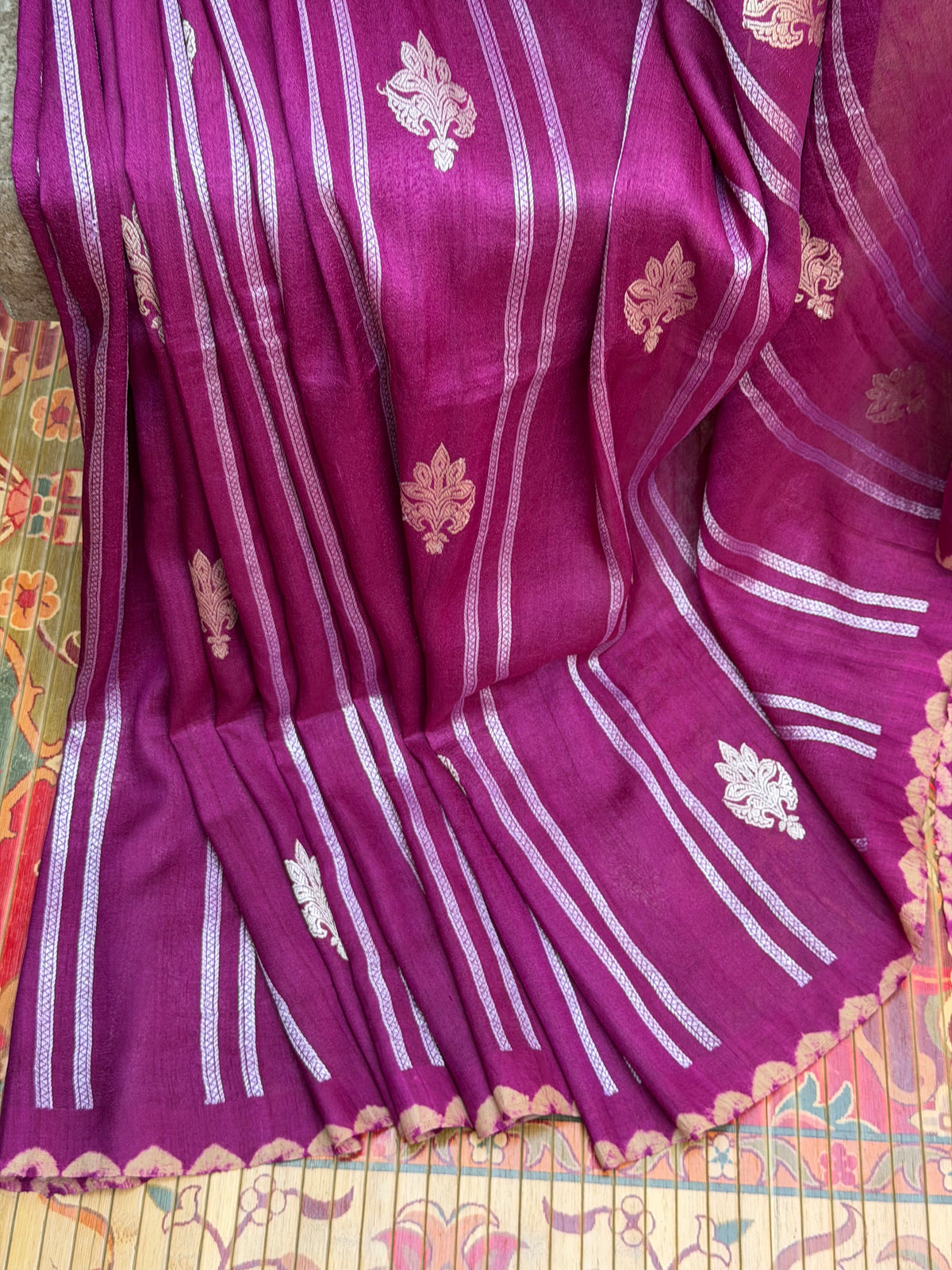Pure silk Tussar Georgette Benaras Sarees