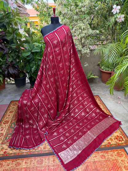 Pure silk Tussar Georgette Benaras Sarees