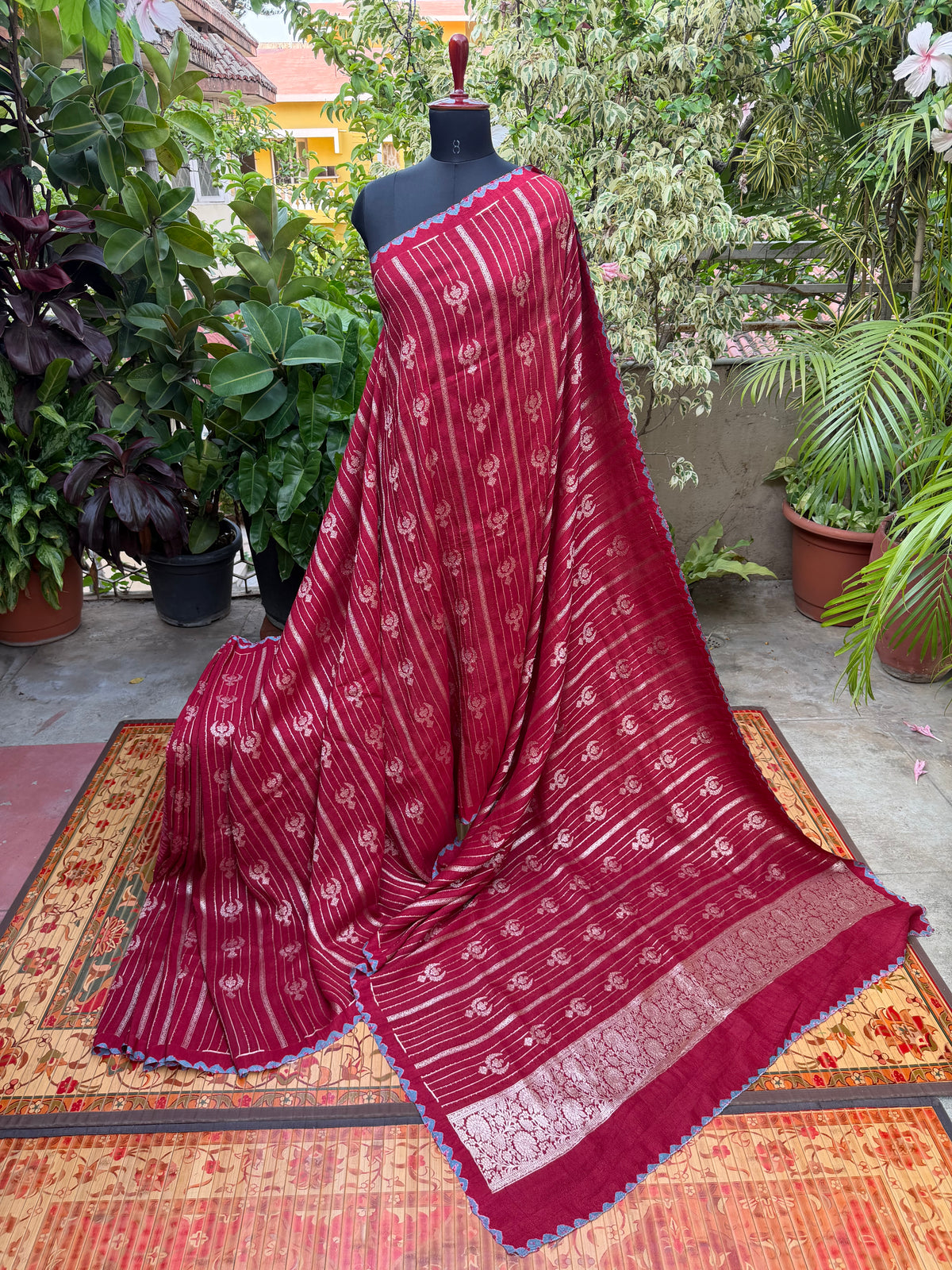Pure silk Tussar Georgette Benaras Sarees