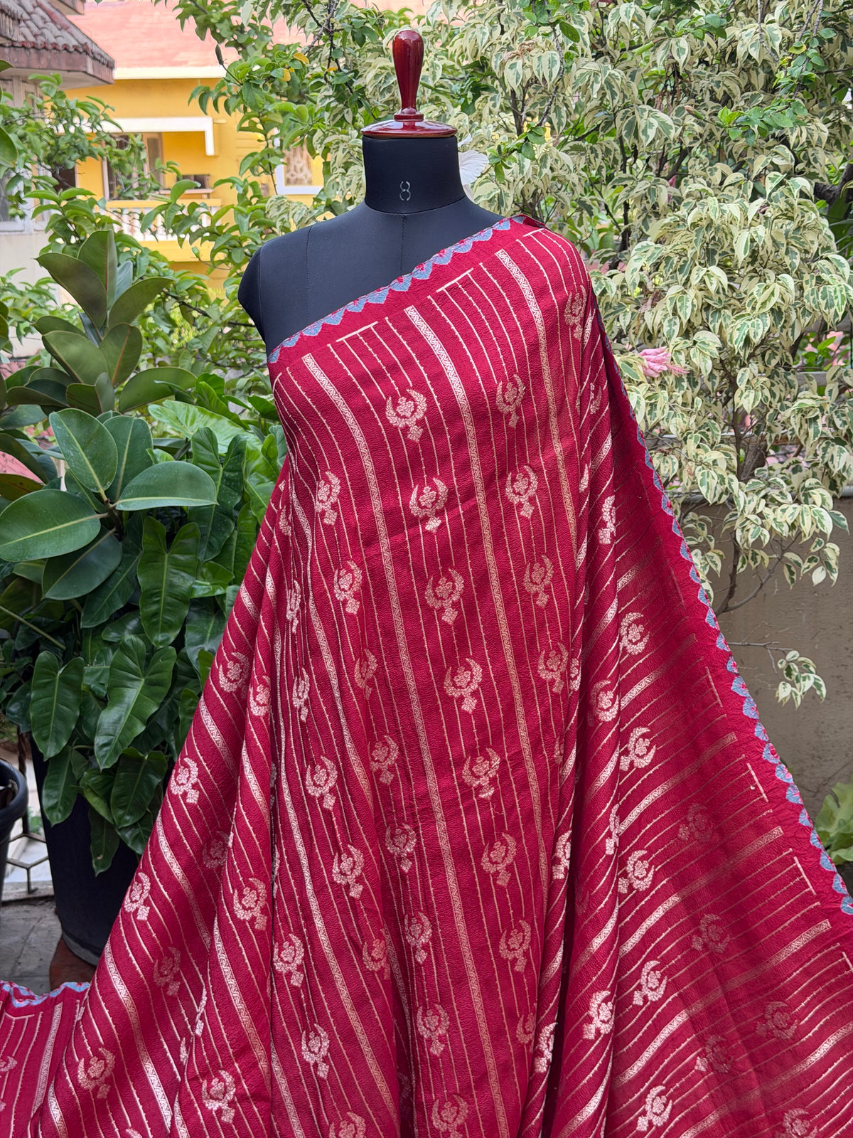 Pure silk Tussar Georgette Benaras Sarees