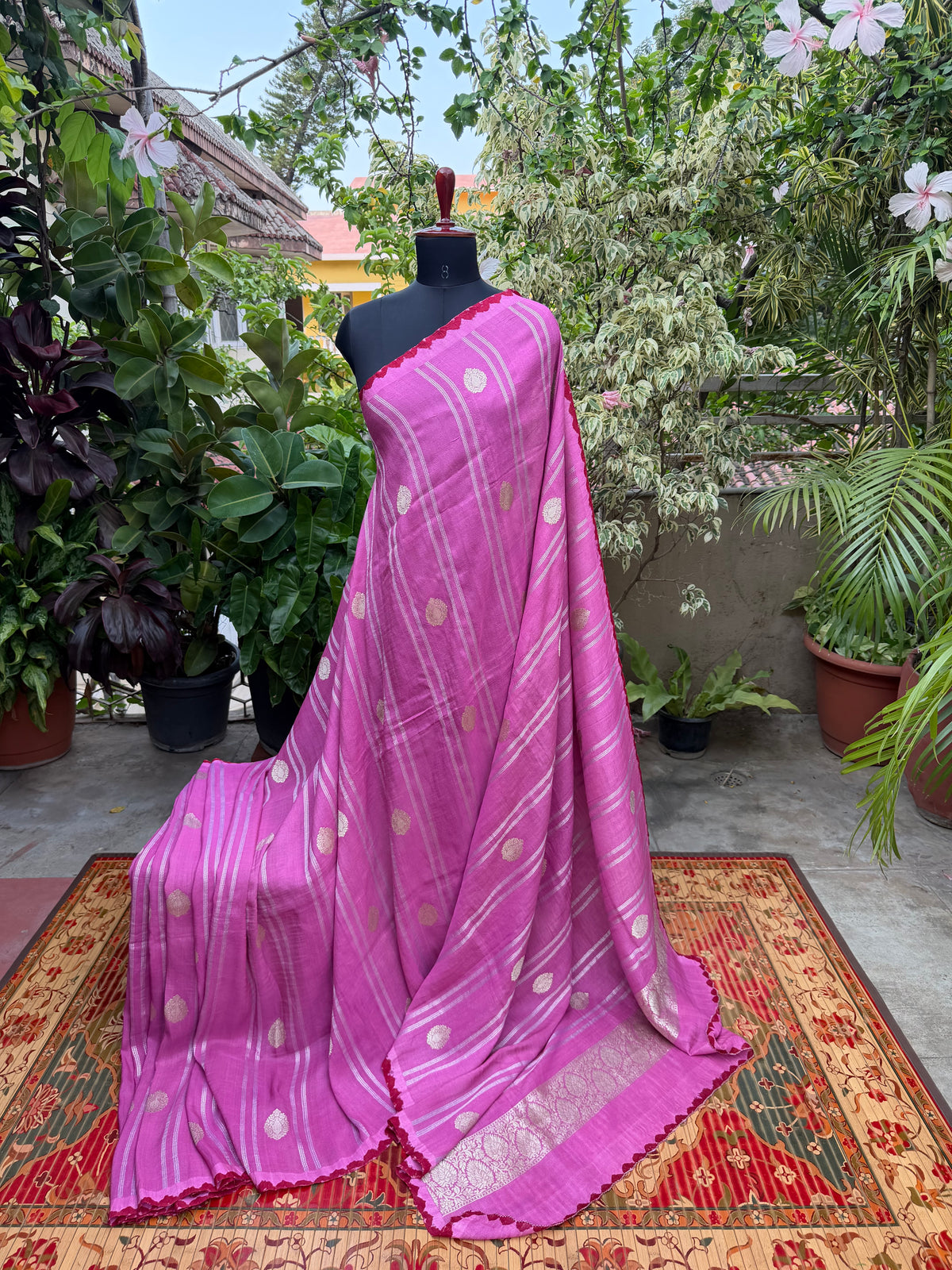 Pure silk Tussar Georgette Benaras Sarees