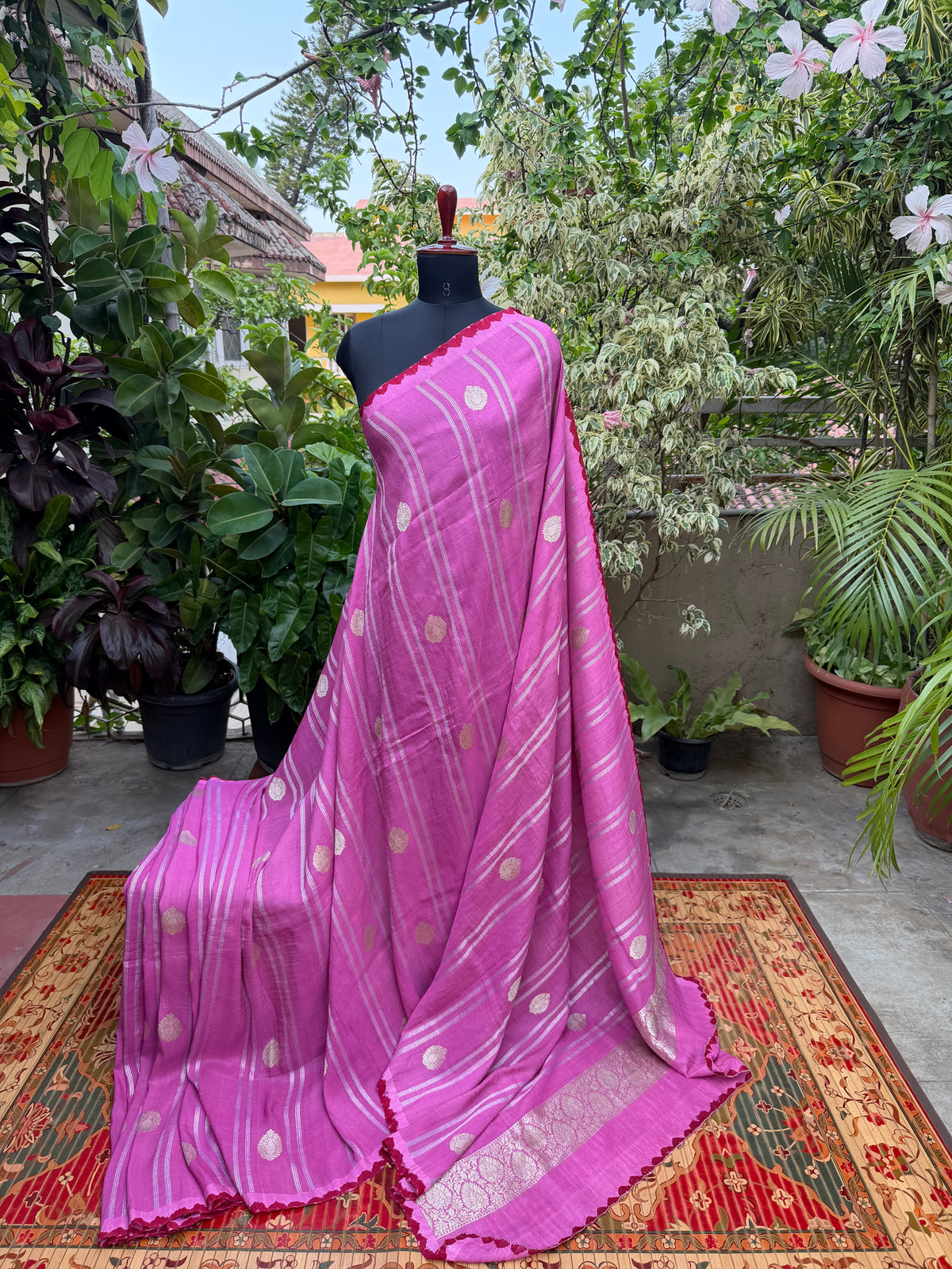 Pure silk Tussar Georgette Benaras Sarees