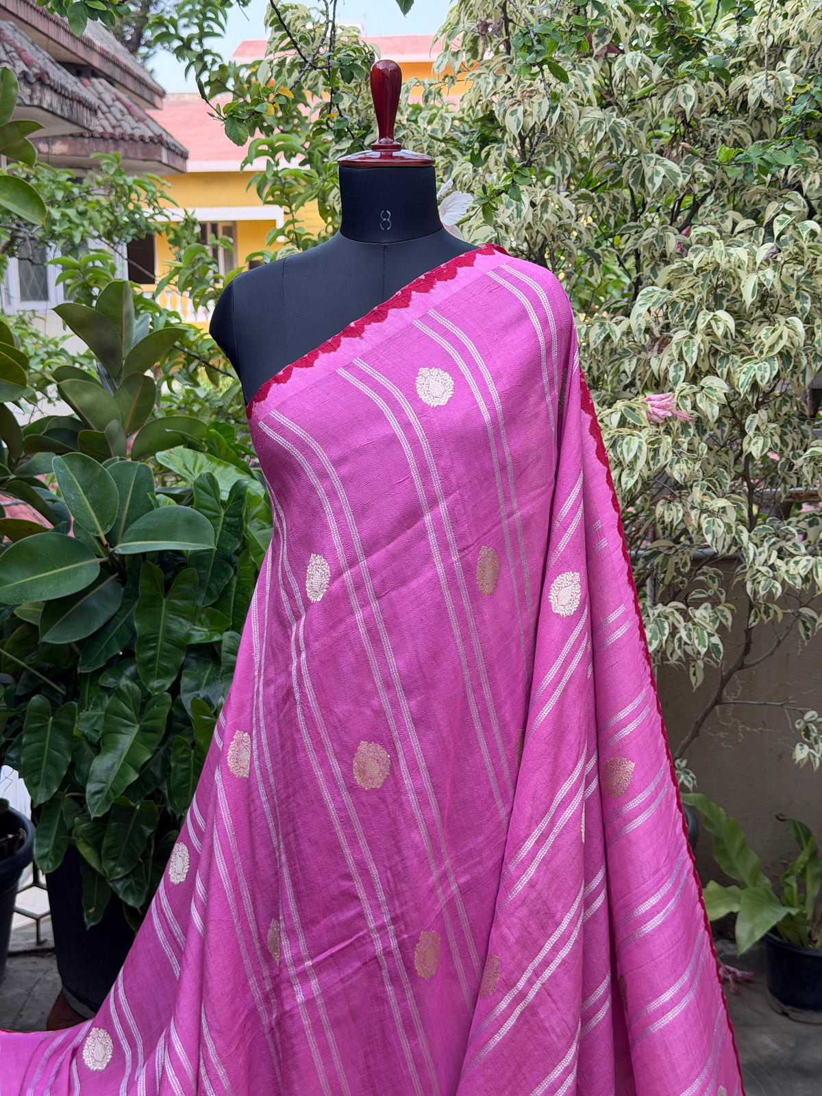Pure silk Tussar Georgette Benaras Sarees