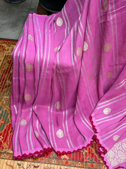 Pure silk Tussar Georgette Benaras Sarees