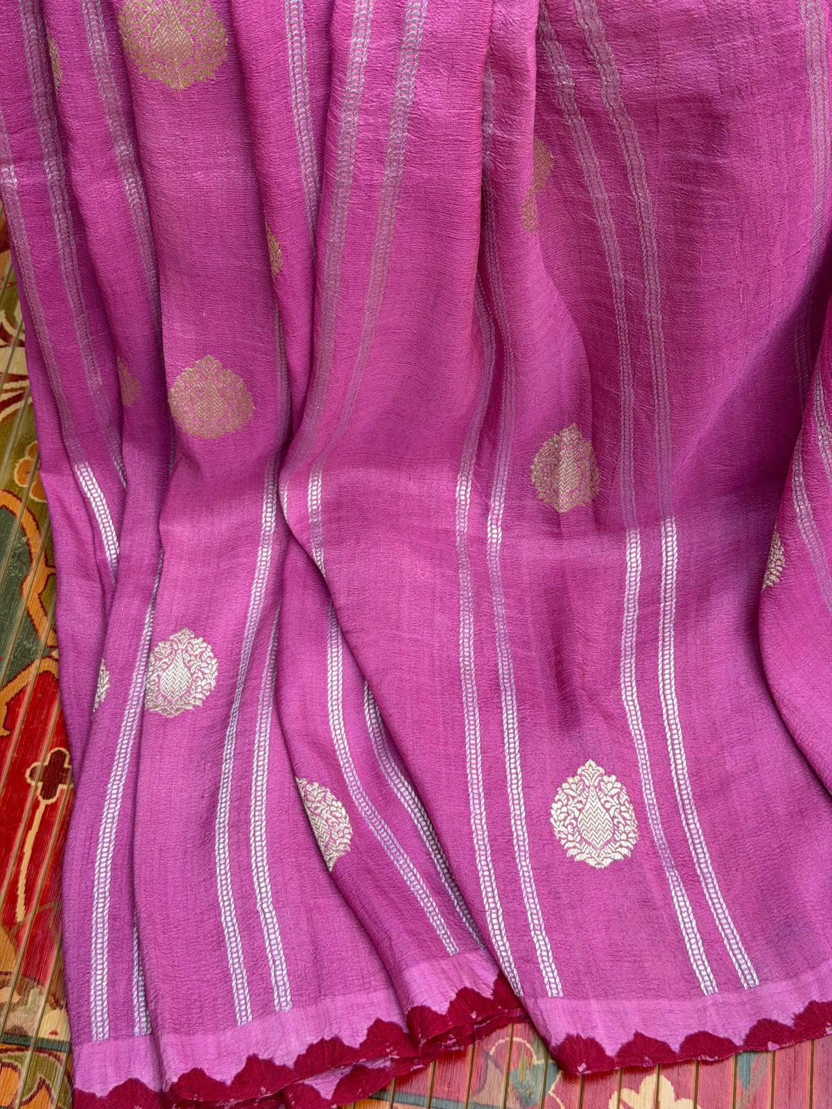 Pure silk Tussar Georgette Benaras Sarees