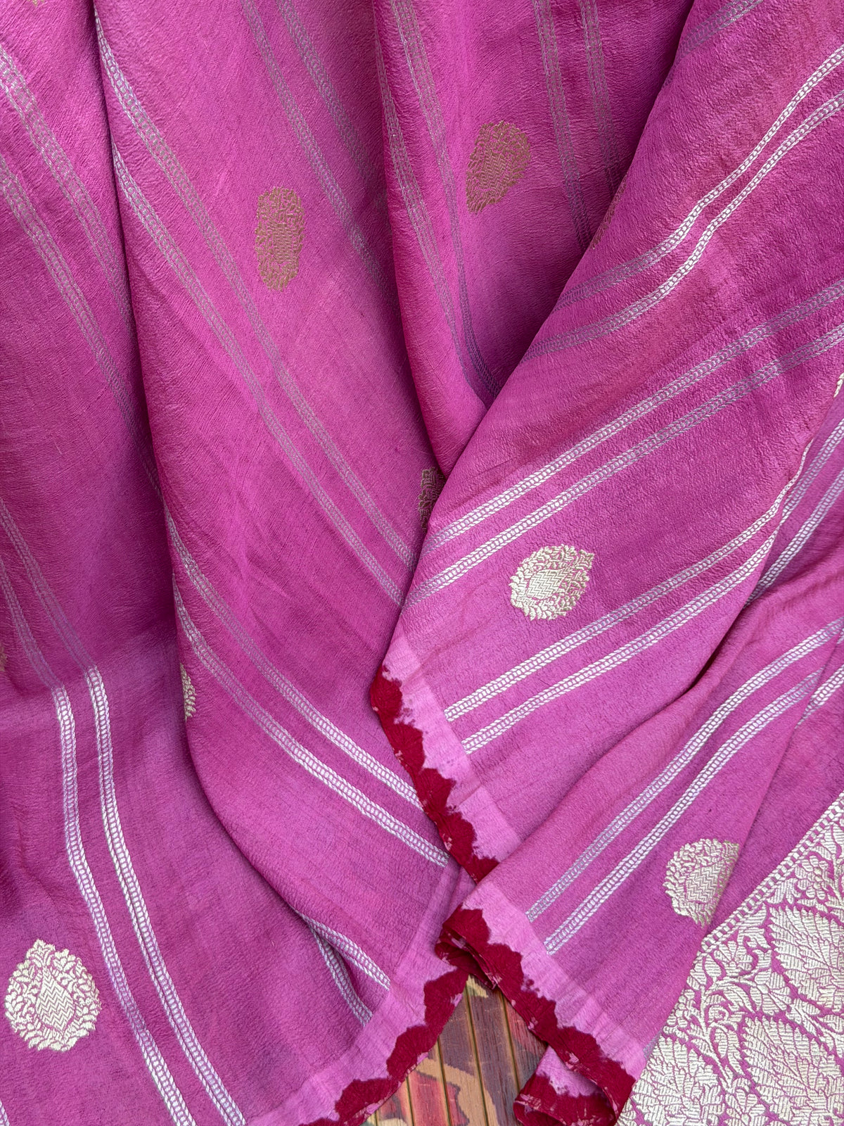 Pure silk Tussar Georgette Benaras Sarees