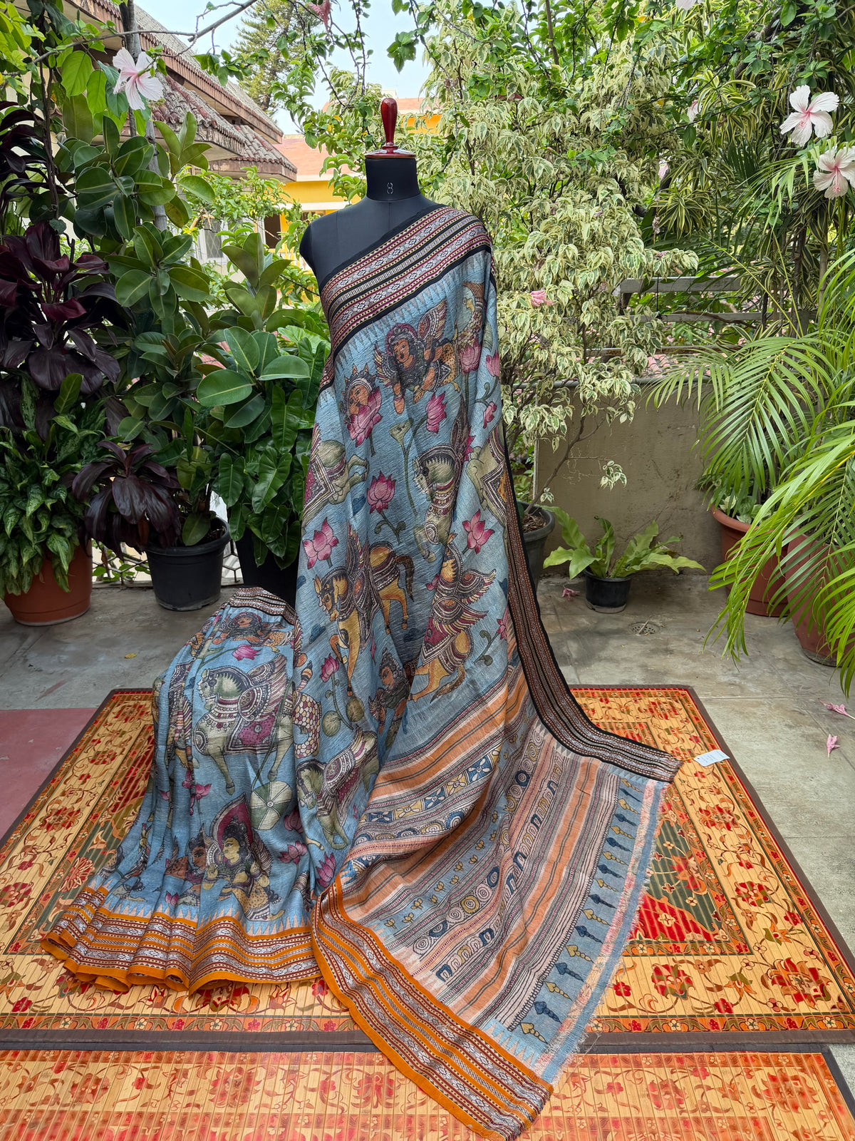 Vidarbha Tussar penkalamkari saree
