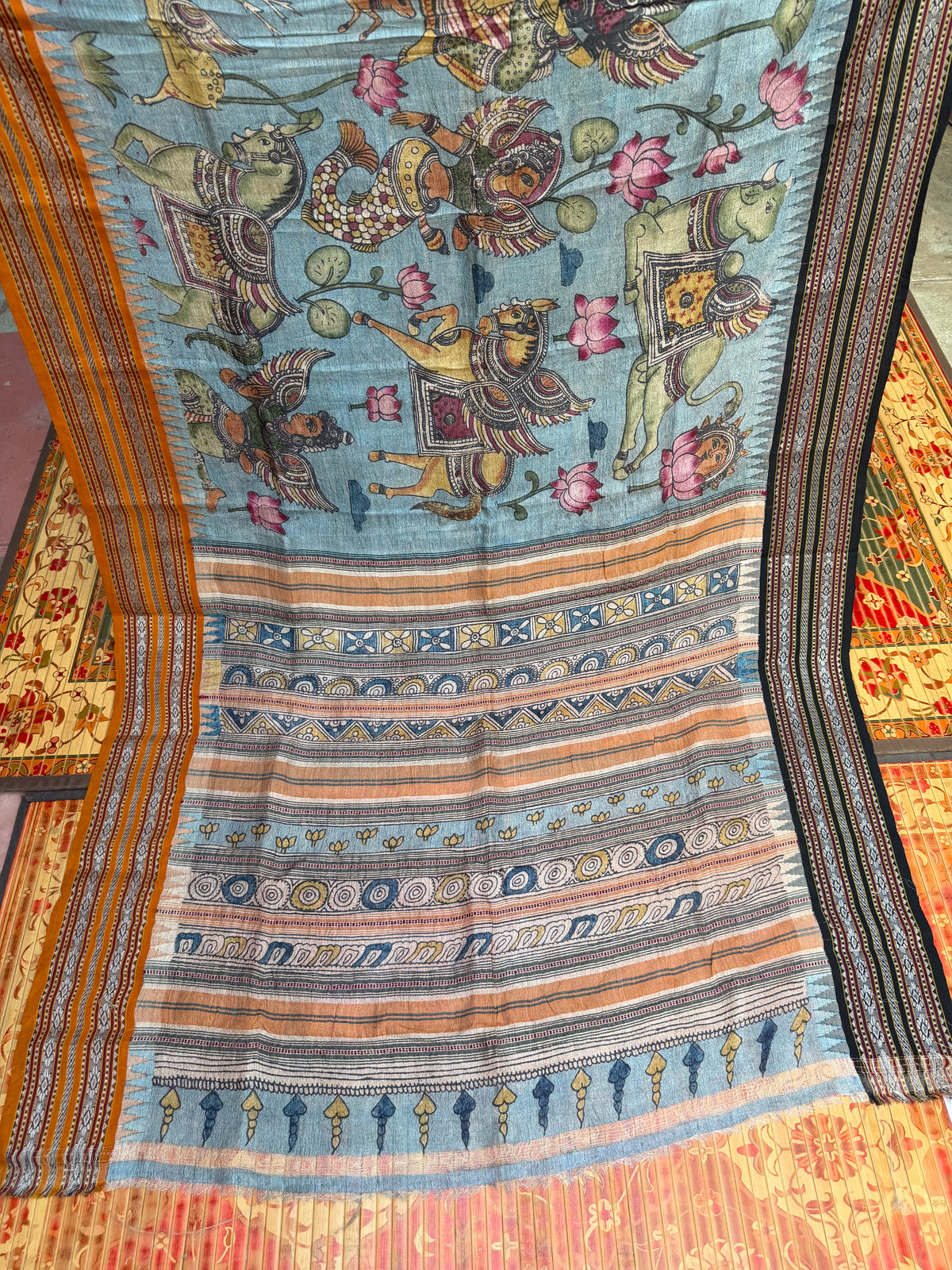 Vidarbha Tussar penkalamkari saree