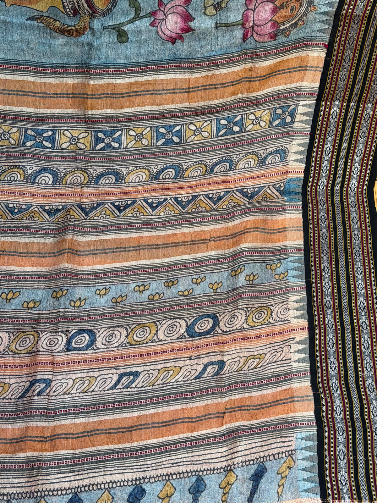 Vidarbha Tussar penkalamkari saree